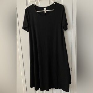 Black T Shirt Dress With Pockets